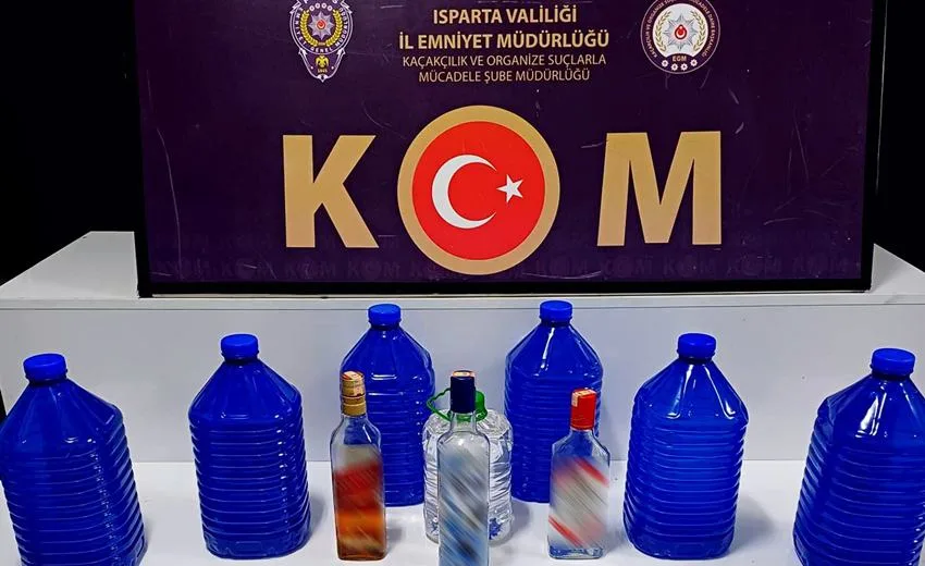 Isparta’da 33,5 Litre Kaçak Alkol Ele Geçirildi